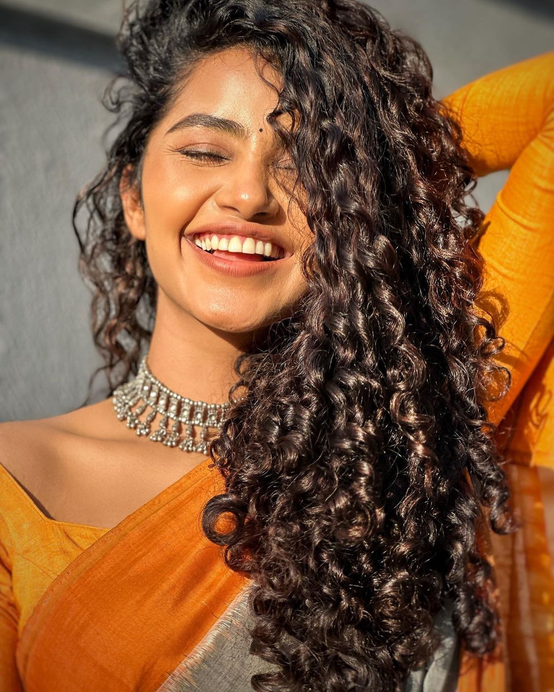 anupama parameswaran saree stills