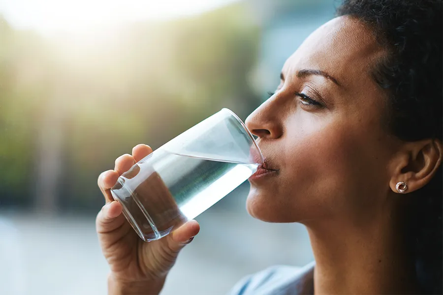 drinking less water