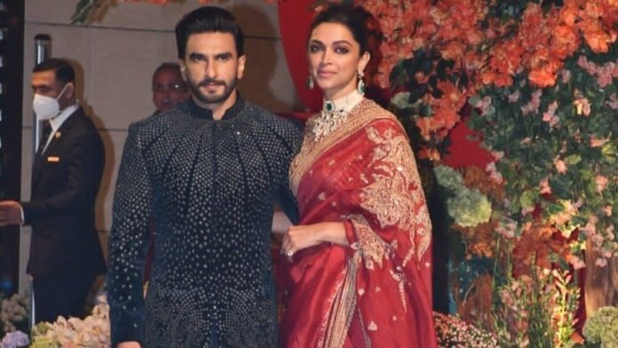 Deepika padukone and actor ranveer singh at Anant Ambani Radhika Merchant Engagement Ceremony