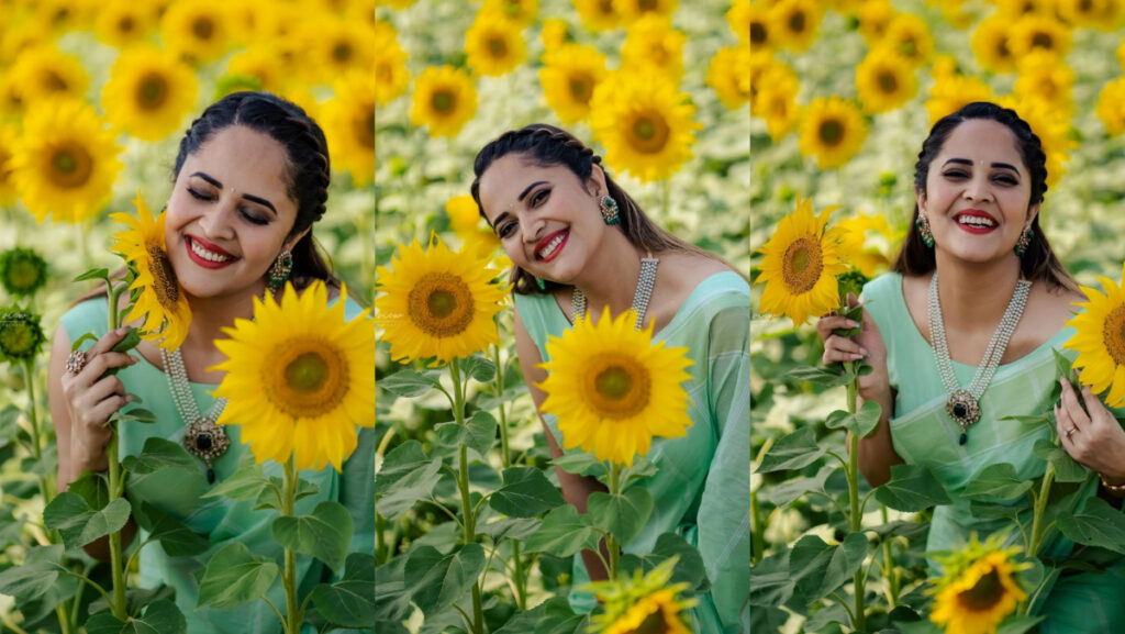 anasuya latest photos at sunflower garden