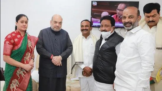 telangana bjp leaders with amit shah