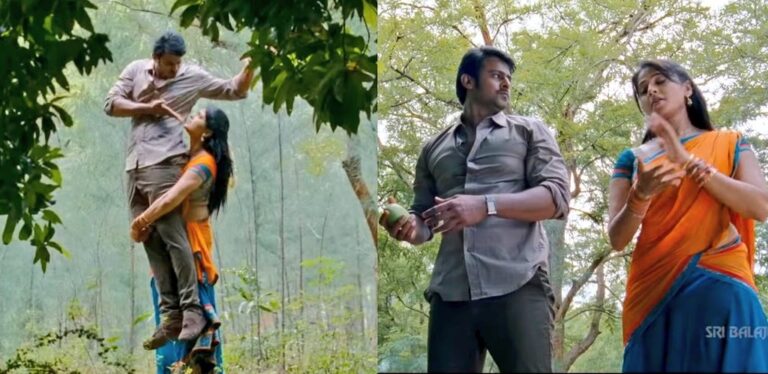 anushka lifts prabhas in mirchi movie