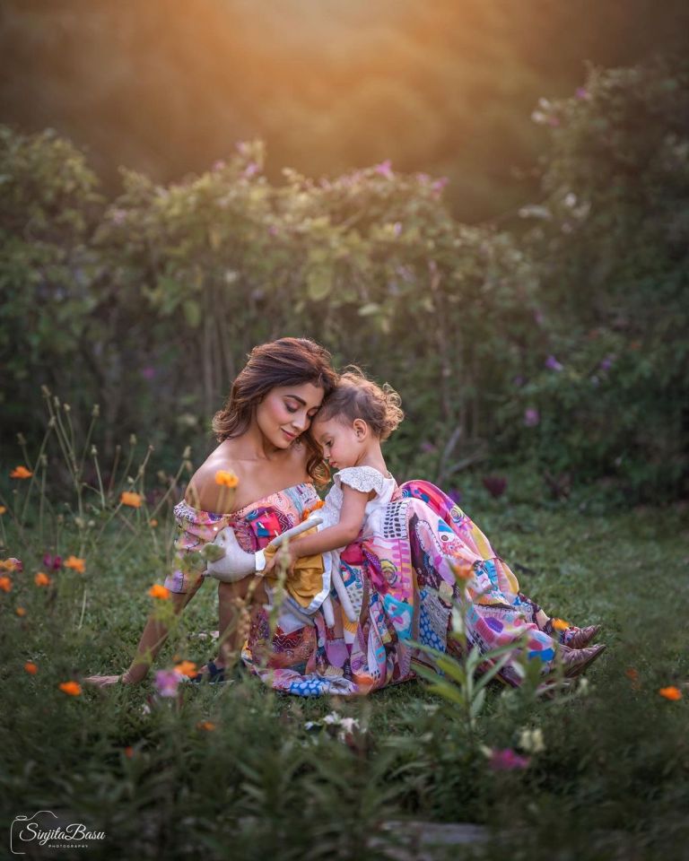 Shriya Saran with her Daughter Radha Photoshoot