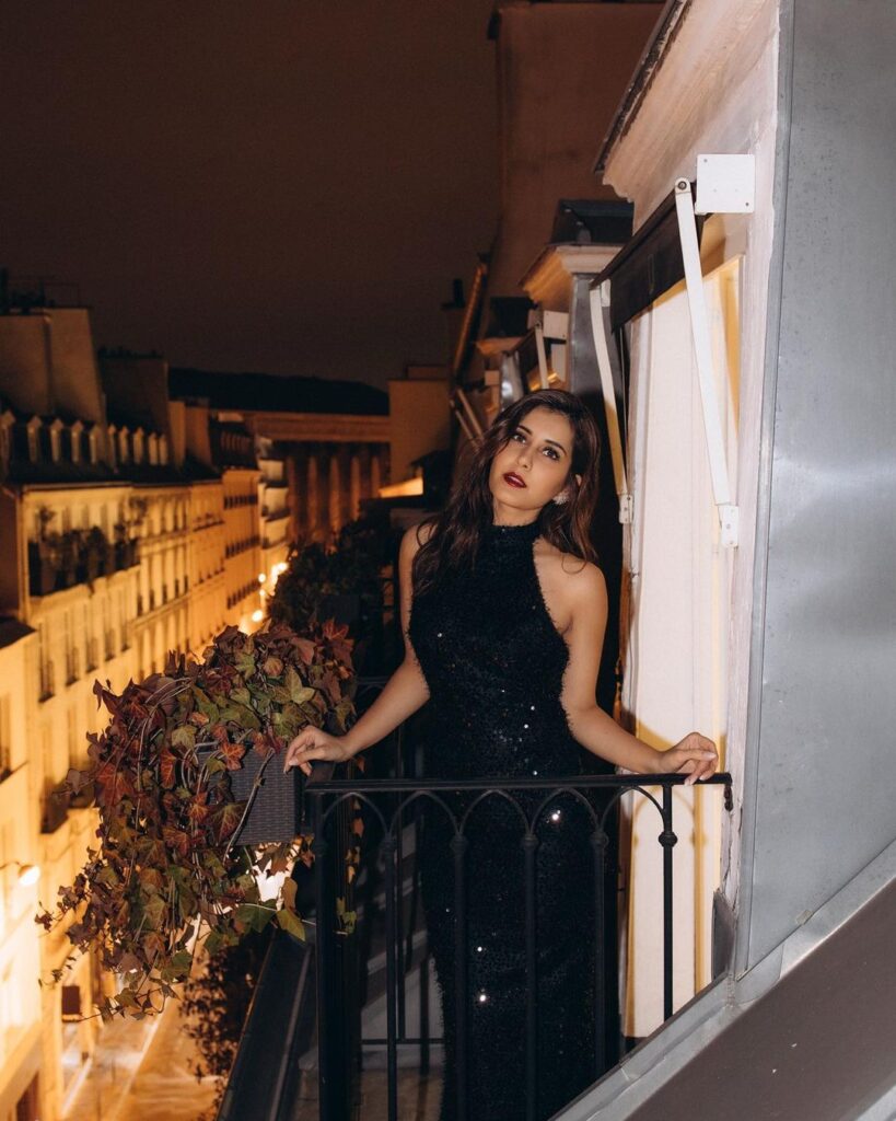 raashi khanna in paris latest black dress photos