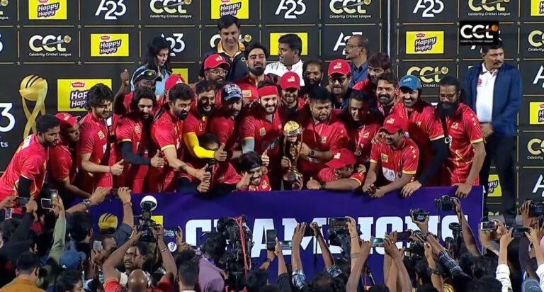 CCL 2023 : మొత్తానికి క‌ప్ కొట్టేసిన తెలుగు వారియ‌ర్స్.. ఫైన‌ల్స్‌లో భోజ్‌పురిపై విజ‌యం