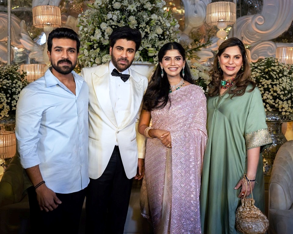 Sharwanand Rakshita reddy wedding reception photos