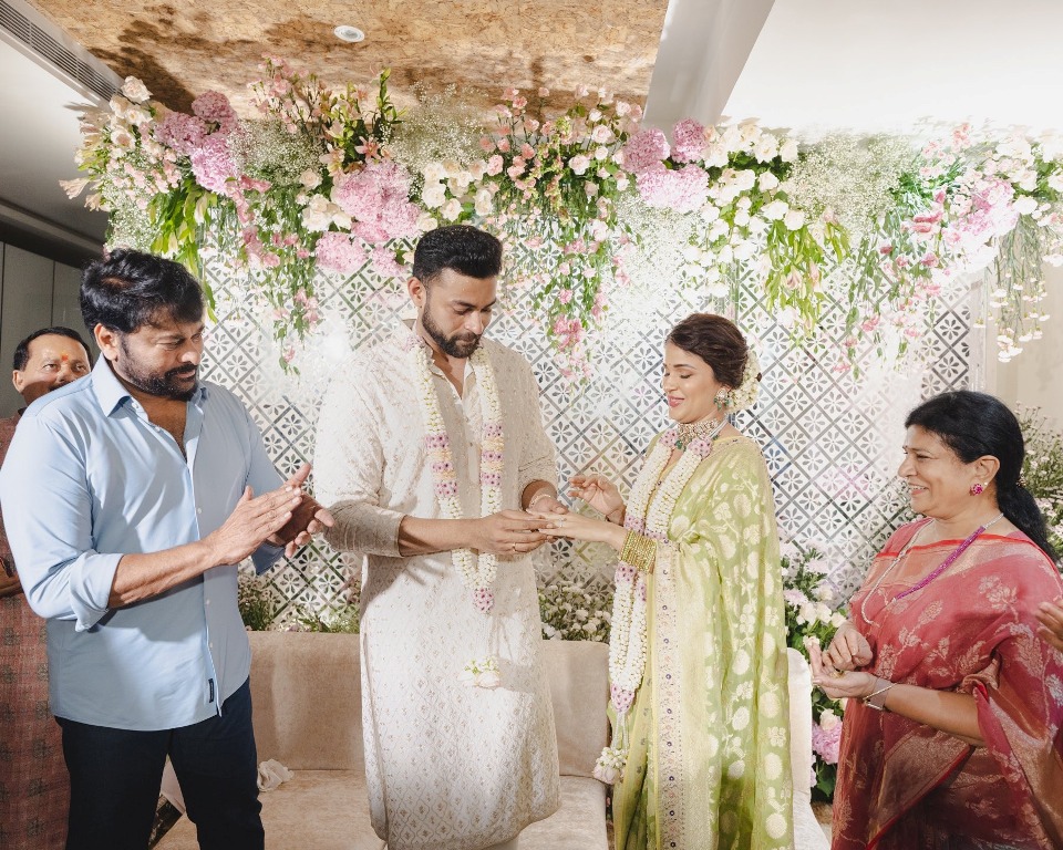 chiranjeevi at varun tej lavanya tripati engagement