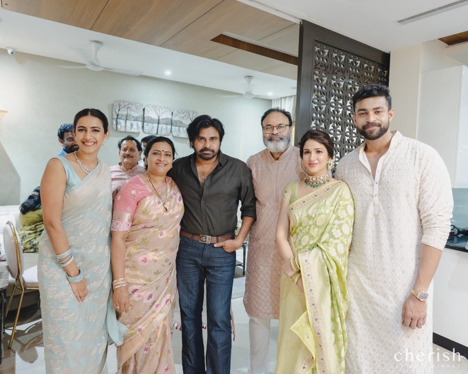 pawan kalyan at varun tej lavanya tripati engagement