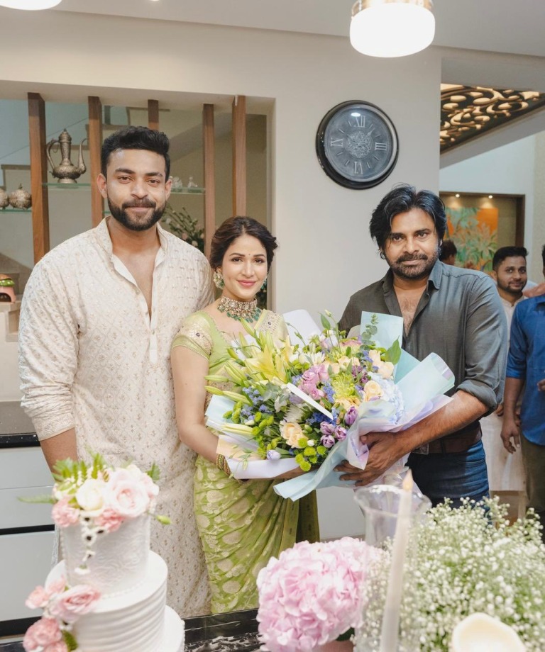 pawan kalyan at varun tej lavanya tripati engagement