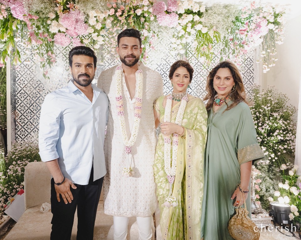 ram charan at varun tej lavanya tripati engagement