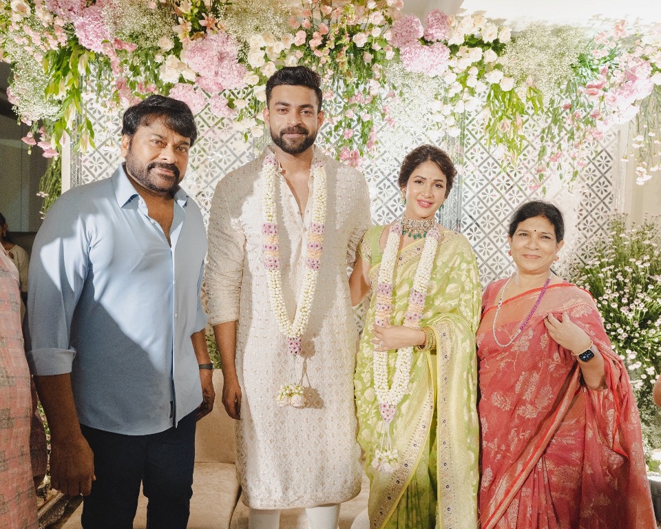 chiranjeevi at varun tej lavanya tripati engagement