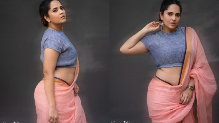 anasuya hot saree