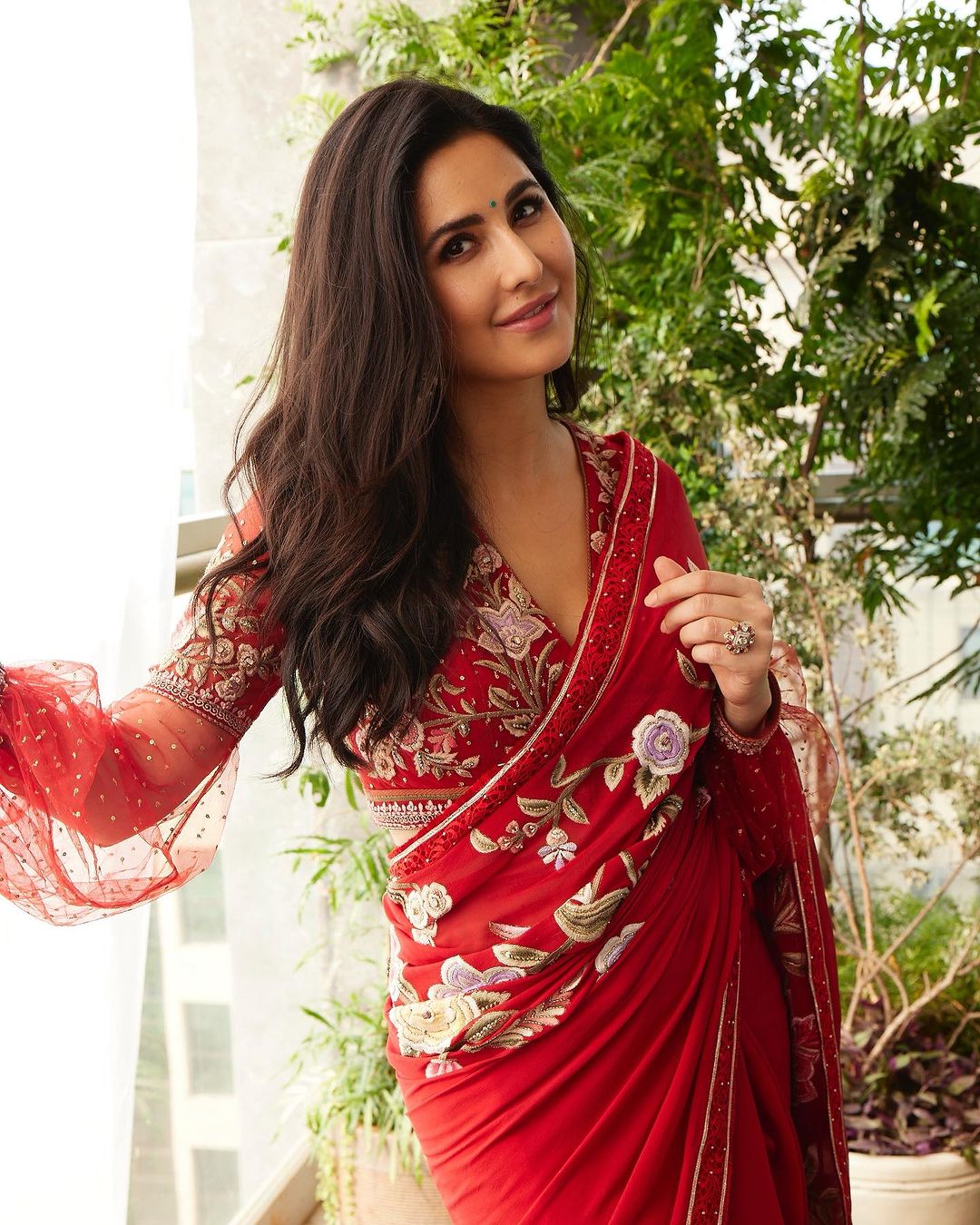 Katrina Kaif red saree photos